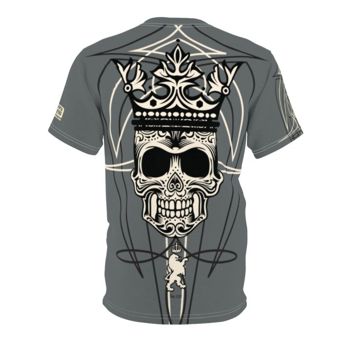 Skull Pinstriping Logo Unisex Cut & Sew Tee (AOP) - Image 2