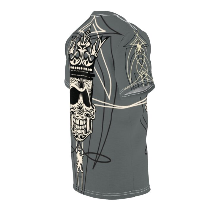 Skull Pinstriping Logo Unisex Cut & Sew Tee (AOP) - Image 4