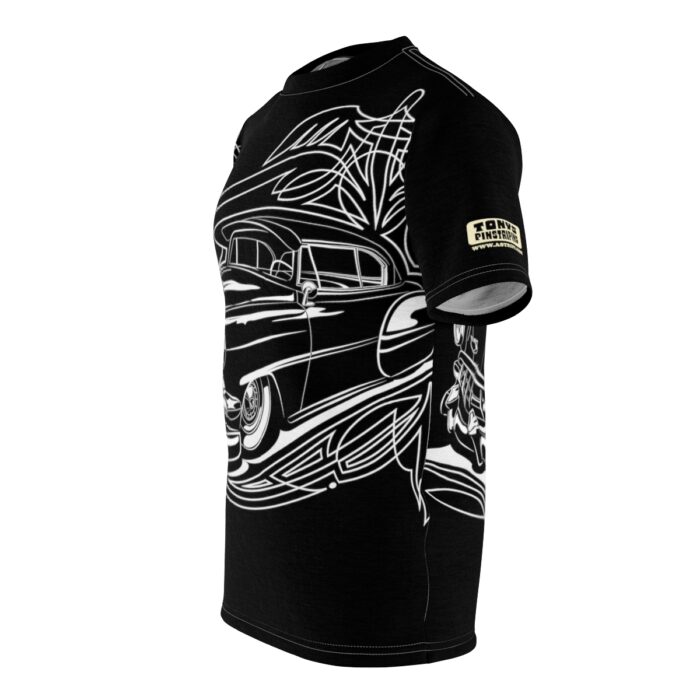 54Chevy with Pinstriping , Black  Unisex Cut & Sew Tee (AOP) - Image 3