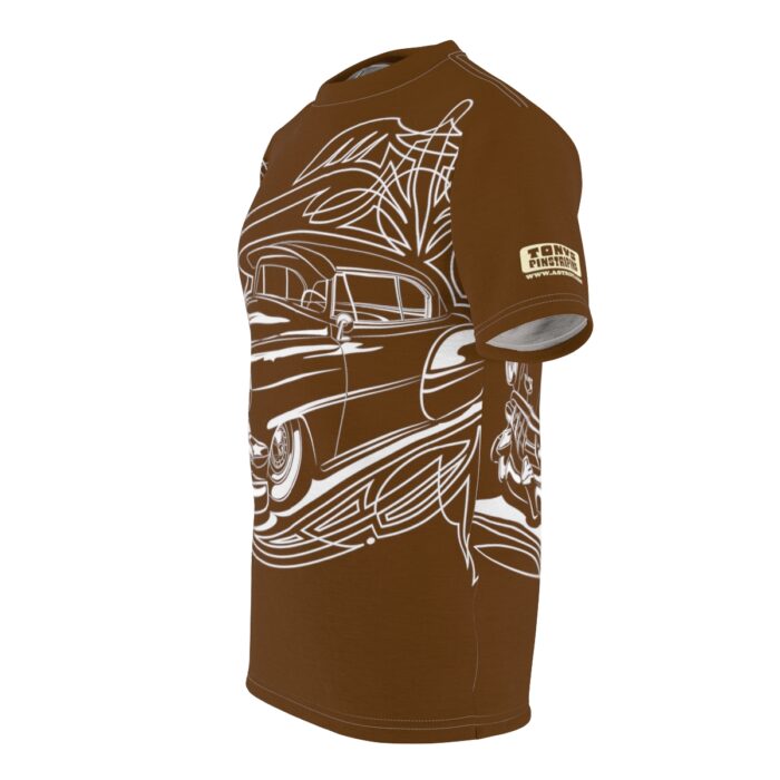 54 Chevy with Pinstriping , Brown Unisex Cut & Sew Tee (AOP) - Image 3