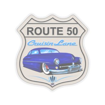 Route 50 Merc -Kiss-Cut Stickers 2″x2: