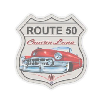 Route 50 Cadillac-Kiss-Cut Stickers 2″x2:
