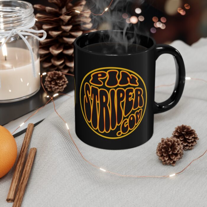 Pinstriper.com Retro Logo11oz Black Mug - Image 4