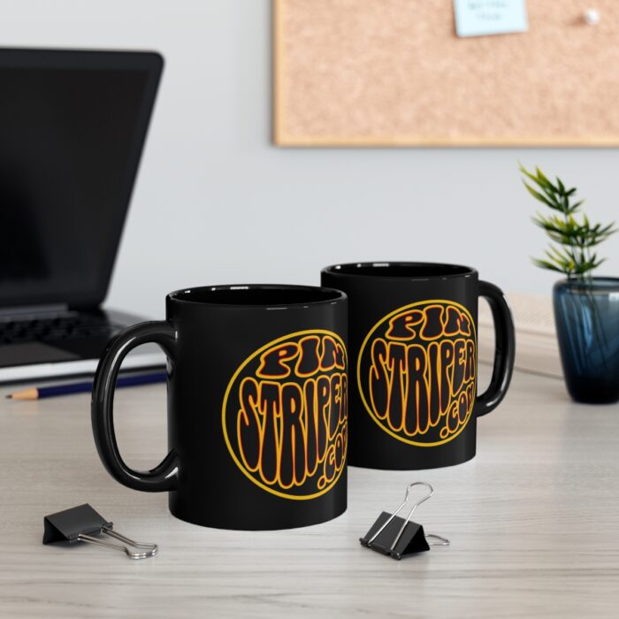 Pinstriper.com Retro Logo11oz Black Mug - Image 5