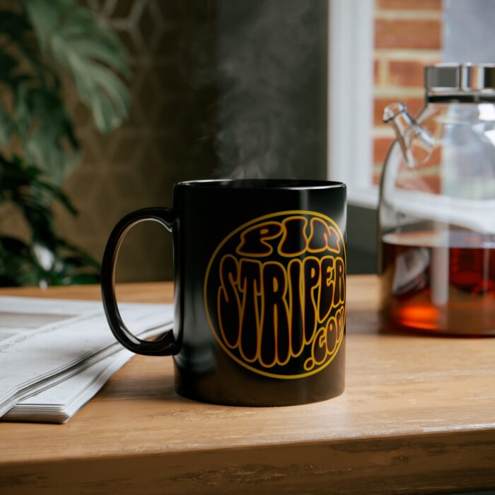 Pinstriper.com Retro Logo11oz Black Mug - Image 6