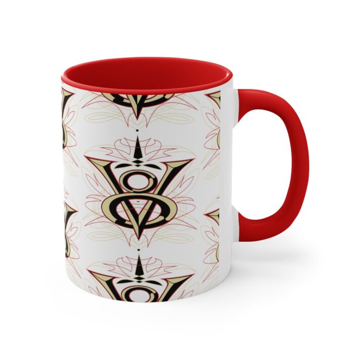 V8 pattern  -Accent Coffee Mug, 11oz - Image 3