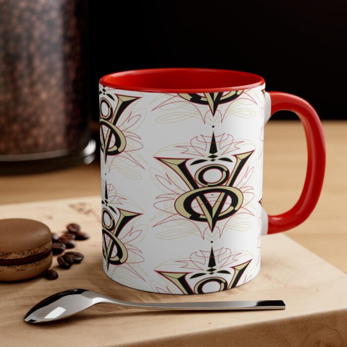 V8 pattern  -Accent Coffee Mug, 11oz - Image 4