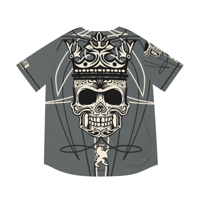 Skull with pinstriping Men's Baseball Jersey (AOP) - Image 2