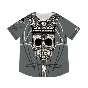 Skull With Pinstriping Men’s Baseball Jersey (AOP)