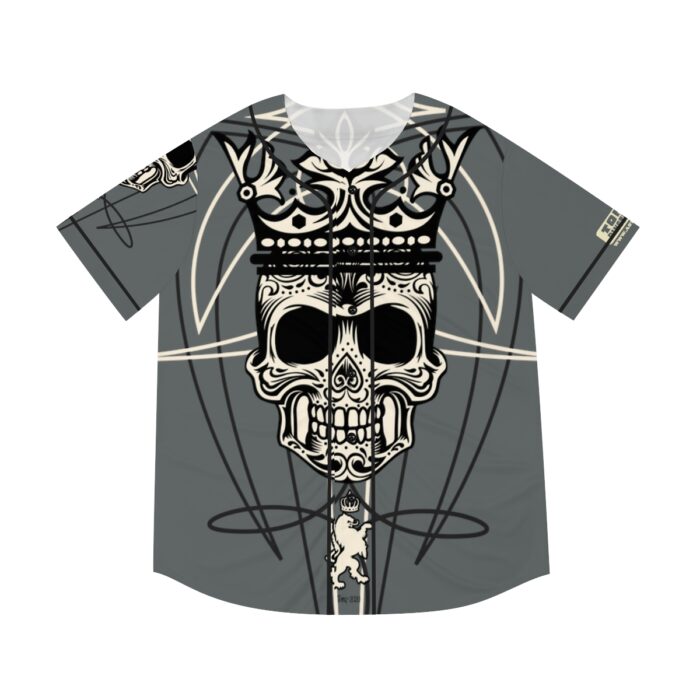 Skull with pinstriping Men's Baseball Jersey (AOP) - Image 7