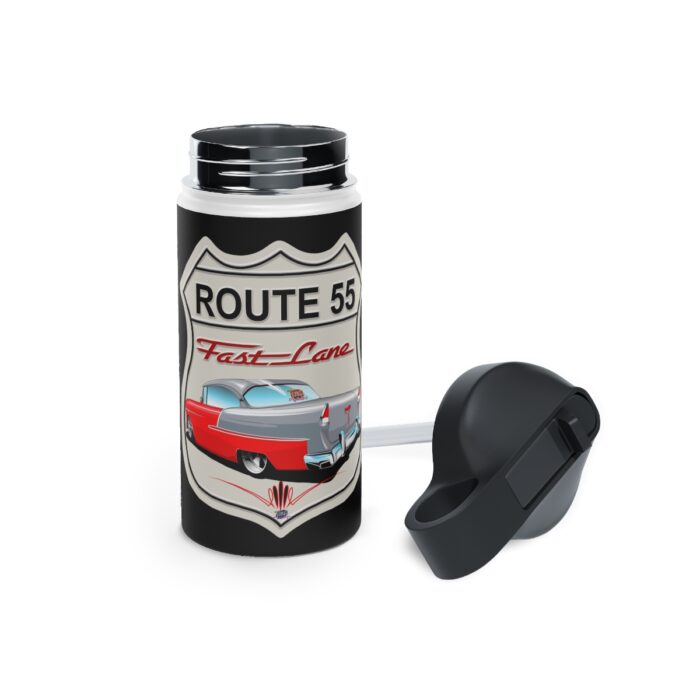Route 55 Fast lane logo- Men's gift Stainless Steel Water Bottle, Standard Lid - Image 12