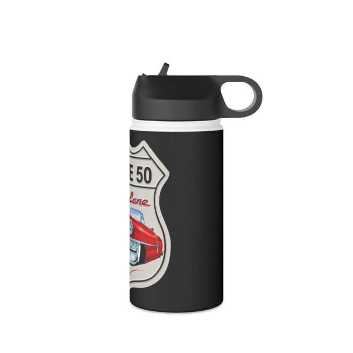 Route 50 Cadillac logo- Men's gift Stainless Steel Water Bottle, Standard Lid men's womans gift - Image 4