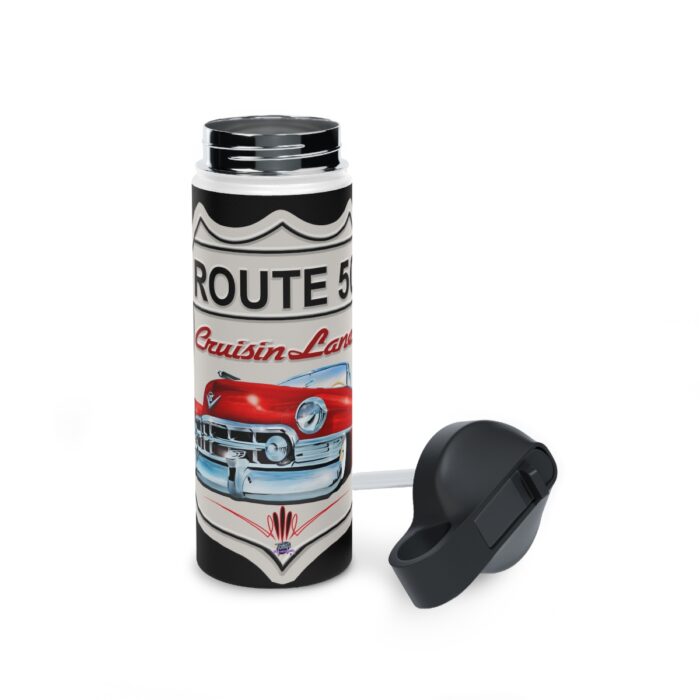 Route 50 Cadillac logo- Men's gift Stainless Steel Water Bottle, Standard Lid men's womans gift - Image 12