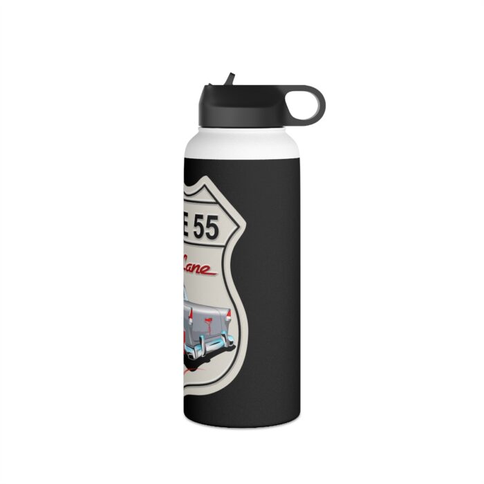 Route 55 Fast lane logo- Men's gift Stainless Steel Water Bottle, Standard Lid - Image 4