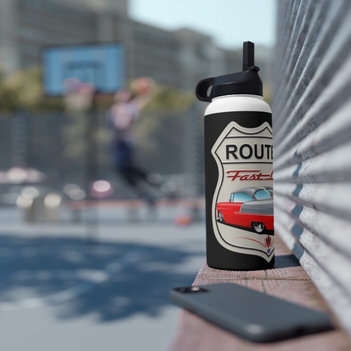 Route 55 Fast lane logo- Men's gift Stainless Steel Water Bottle, Standard Lid - Image 6