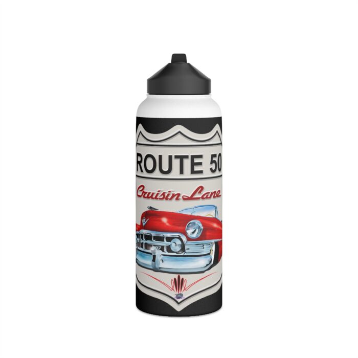 Route 50 Cadillac logo- Men's gift Stainless Steel Water Bottle, Standard Lid men's womans gift - Image 15