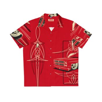 Square Body C-10 truck with pinstriping ,Red  Men’s Hawaiian Shirt (AOP)