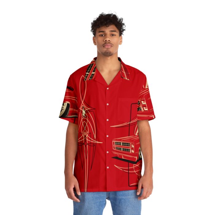 Square Body C-10 truck with pinstriping ,Red  Men's Hawaiian Shirt (AOP) - Image 3
