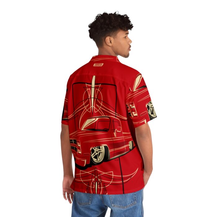 Square Body C-10 truck with pinstriping ,Red  Men's Hawaiian Shirt (AOP) - Image 4