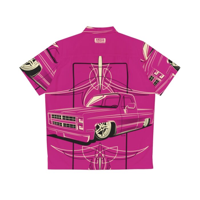 Square Body C-10 truck with pinstriping , Magenta Men's Hawaiian Shirt (AOP) - Image 2