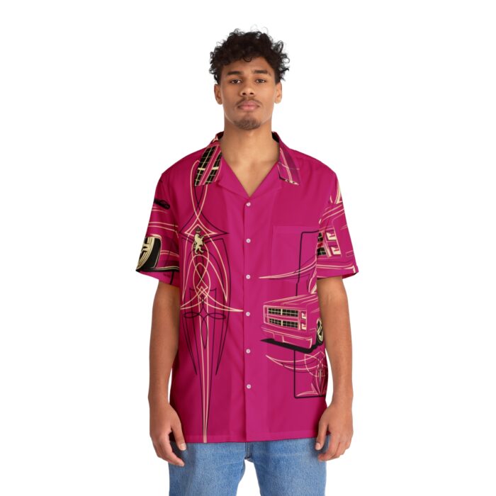 Square Body C-10 truck with pinstriping , Magenta Men's Hawaiian Shirt (AOP) - Image 3