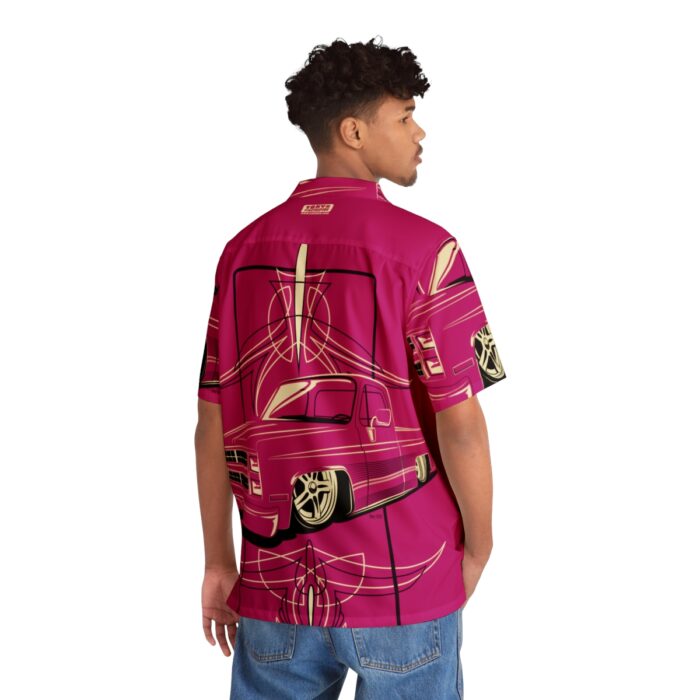 Square Body C-10 truck with pinstriping , Magenta Men's Hawaiian Shirt (AOP) - Image 4