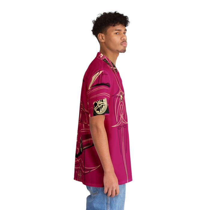 Square Body C-10 truck with pinstriping , Magenta Men's Hawaiian Shirt (AOP) - Image 5