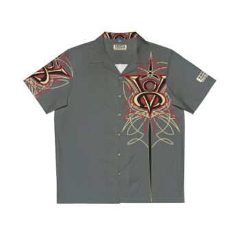 V8 Logo With Pinstriping, Men’s Hawaiian Shirt (AOP)
