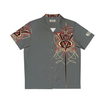 V8 Logo with Pinstriping, Men’s Hawaiian Shirt (AOP)
