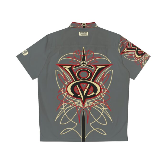 V8 Logo with Pinstriping, Men's Hawaiian Shirt (AOP) - Image 2
