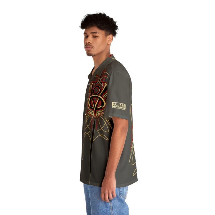 V8 Logo with Pinstriping, Men's Hawaiian Shirt (AOP) - Image 6