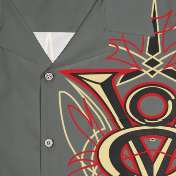 V8 Logo with Pinstriping, Men's Hawaiian Shirt (AOP) - Image 7