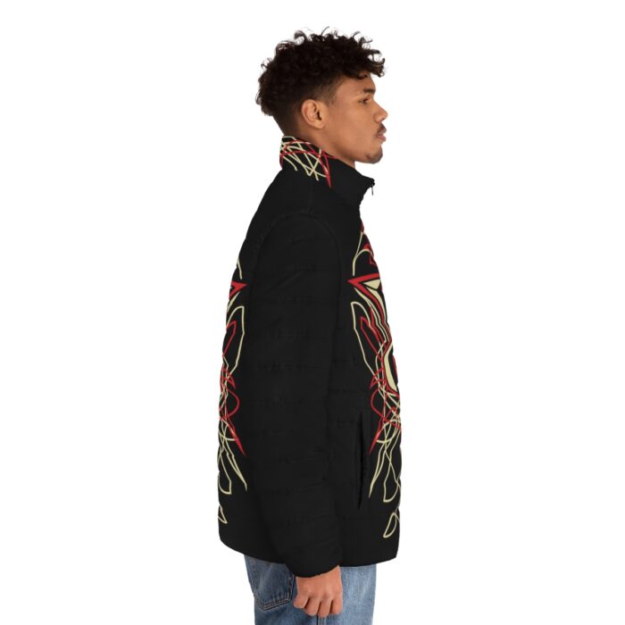 V8 with pinstriping -Men's Puffer Jacket (AOP) - Image 5