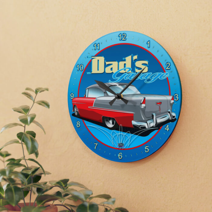 Dads Garage 55 -Acrylic Wall Clock - Image 3