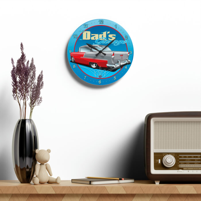 Dads Garage 55 -Acrylic Wall Clock - Image 4