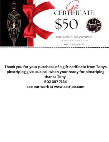 Pinstriping Gift certificate