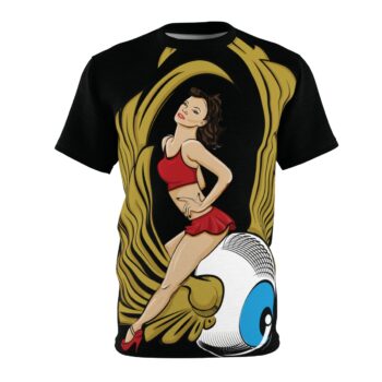 Flying Eyeball Pinup Unisex Cut & Sew Tee (AOP)