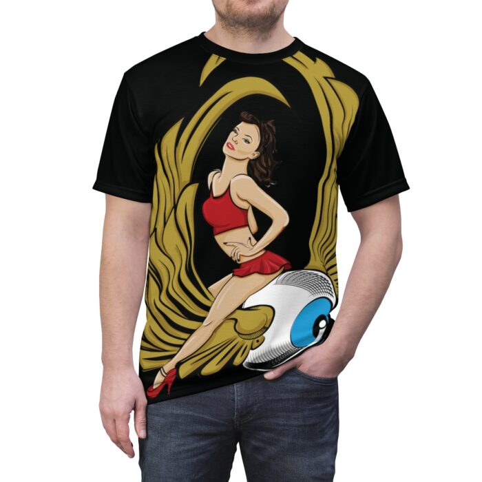 flying eyeball pinup Unisex Cut & Sew Tee (AOP) - Image 5