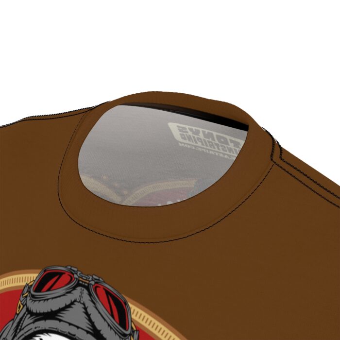 Cadi Daddy logo, Brown Unisex Cut & Sew Tee (AOP) - Image 7