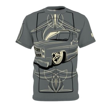 Copy Of Skull With Pinstriping Logo, Grey Unisex Cut & Sew Tee (AOP)