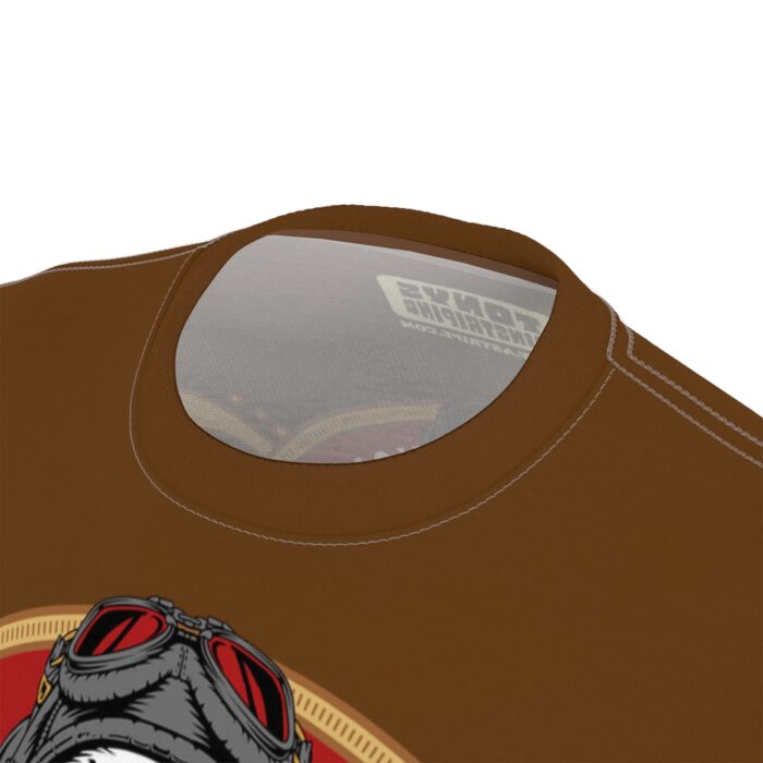 Cadi Daddy logo, Brown Unisex Cut & Sew Tee (AOP) - Image 14