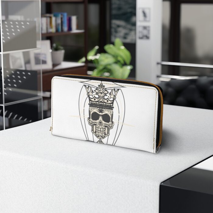 Skull logo with pinstriping Zipper Wallet - Image 5