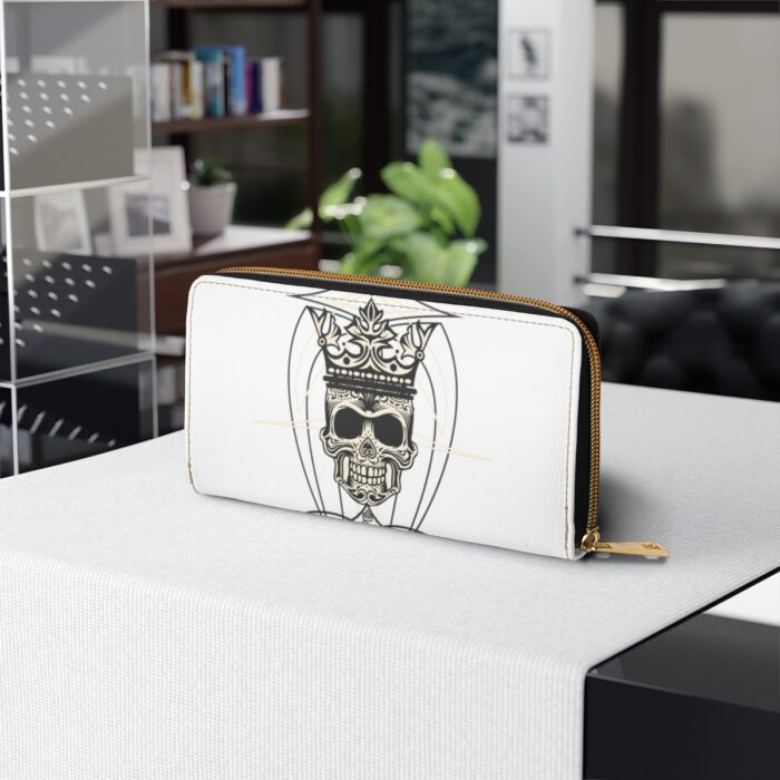 Skull logo with pinstriping Zipper Wallet - Image 6
