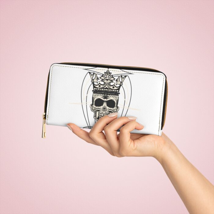Skull logo with pinstriping Zipper Wallet - Image 3