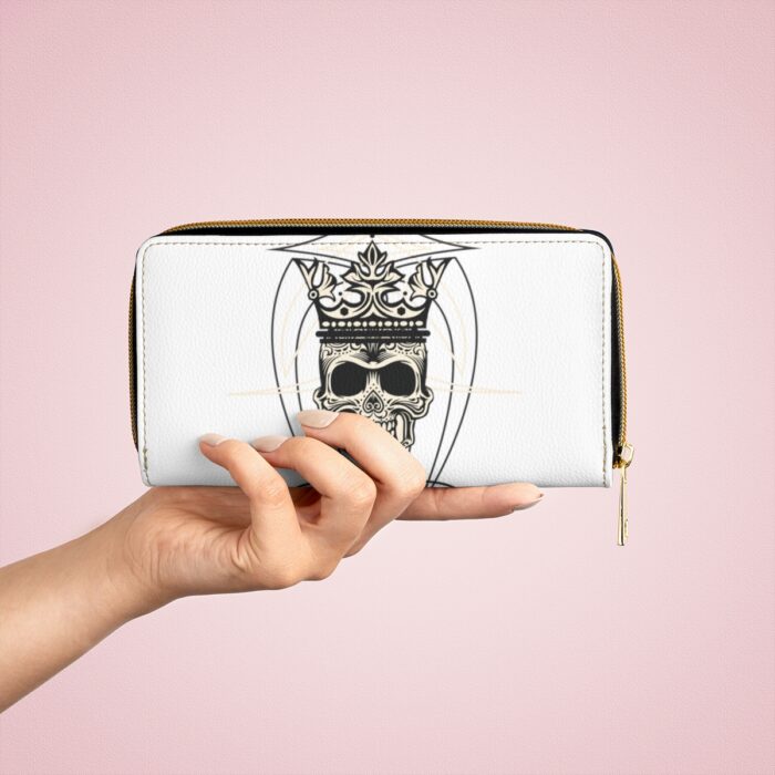 Skull logo with pinstriping Zipper Wallet - Image 4
