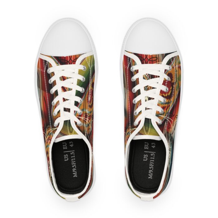 Sarape with pinstriping -Men's Low Top Sneakers - Image 2