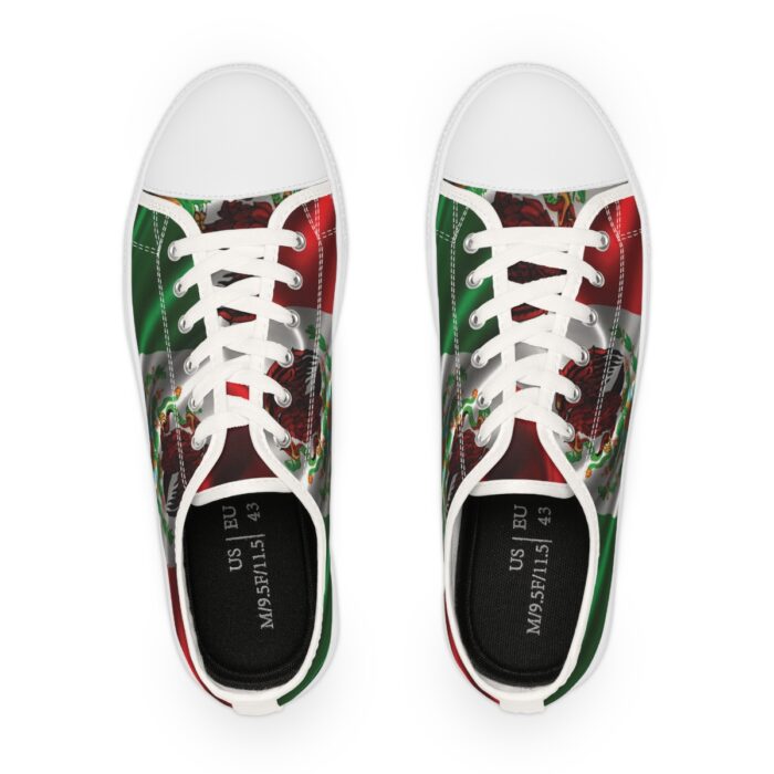 Mexican Flag -Men's Low Top Sneakers - Image 2