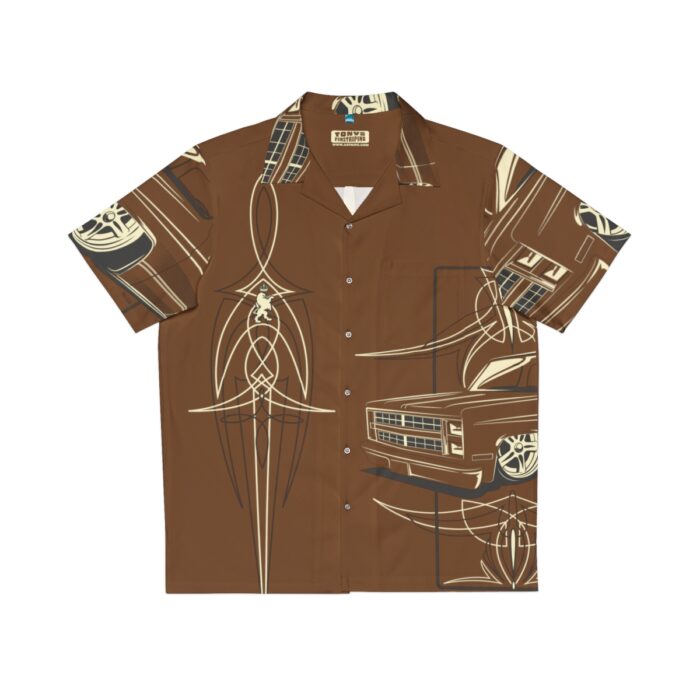Square Body C-10 truck with pinstriping , Brown Men's Hawaiian Shirt (AOP)