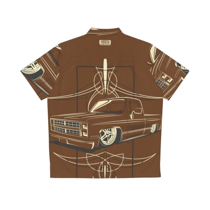 Square Body C-10 truck with pinstriping , Brown Men's Hawaiian Shirt (AOP) - Image 2
