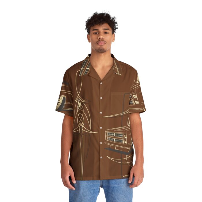 Square Body C-10 truck with pinstriping , Brown Men's Hawaiian Shirt (AOP) - Image 3